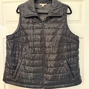 Laura Ashley Black Sequin Vest